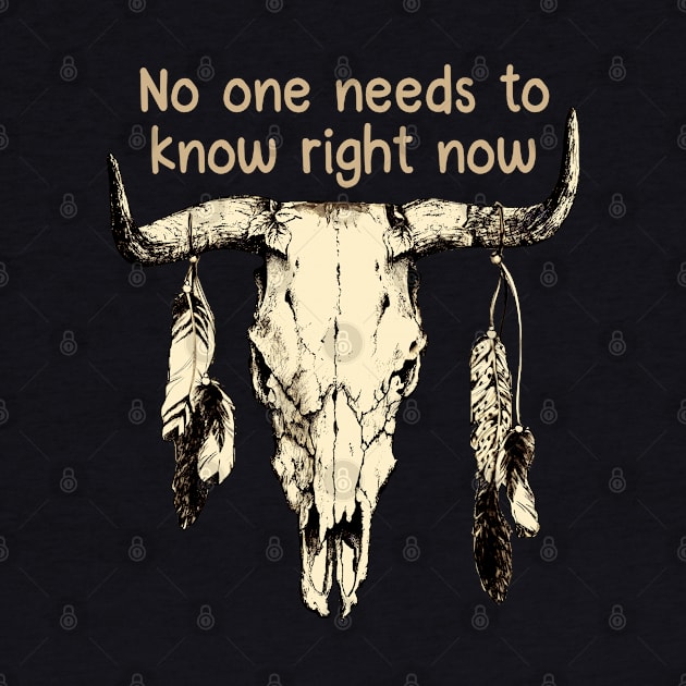 No One Needs To Know Right Now Bull Head Quotes Feathers by Monster Gaming
